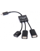 77) OTG USB adapter mUSB - 2*USB