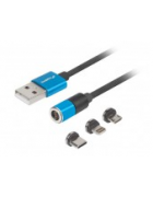 77) 1 USB-Magnet MicroB,  USB-C, Lightning  alla 3 i ett