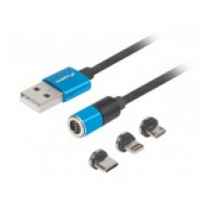 77) 1 USB-Magnet MicroB,  USB-C, Lightning  alla 3 i ett